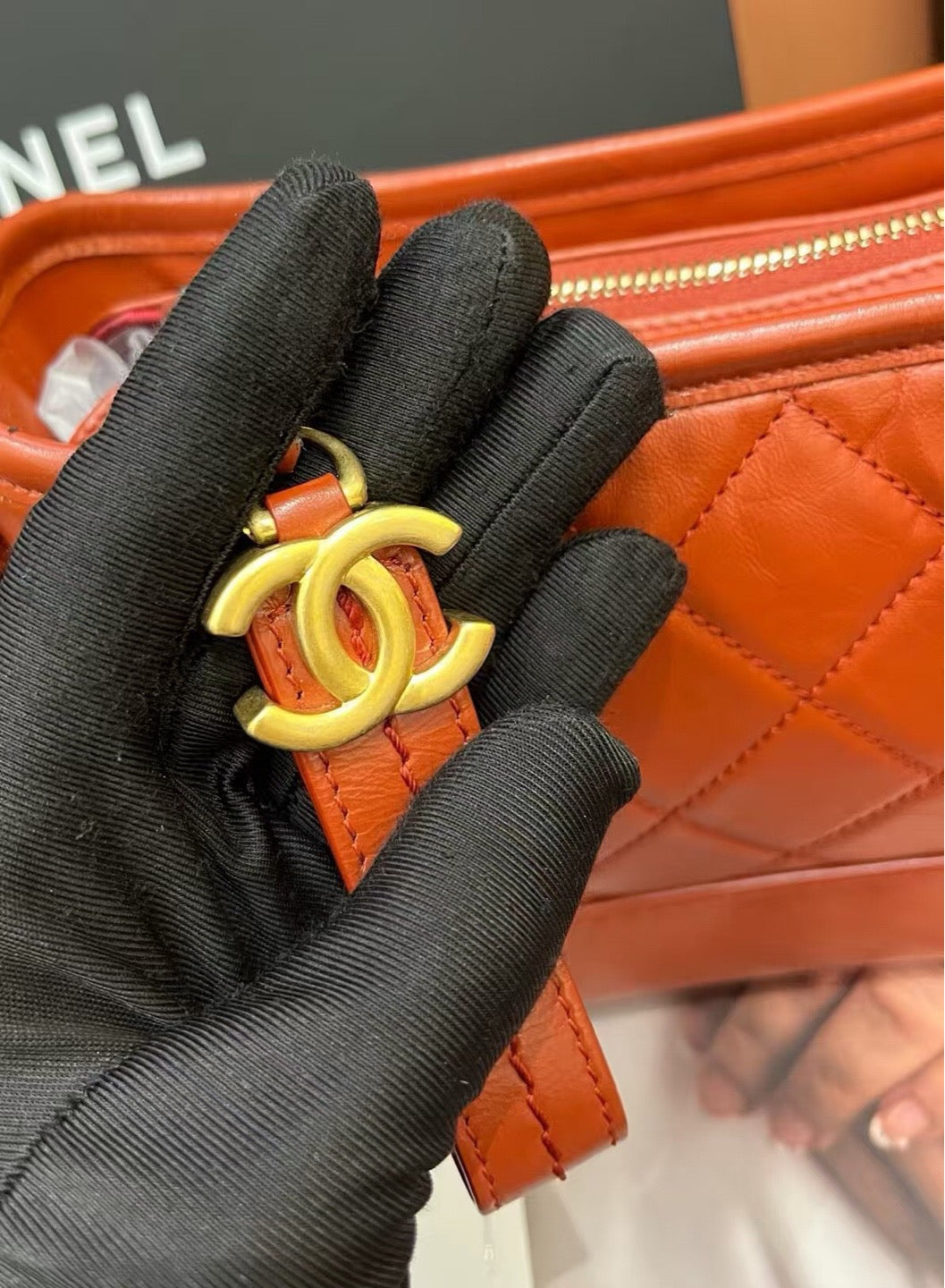 Chanel - Gabrielle Small - Leather - Orange - (small)