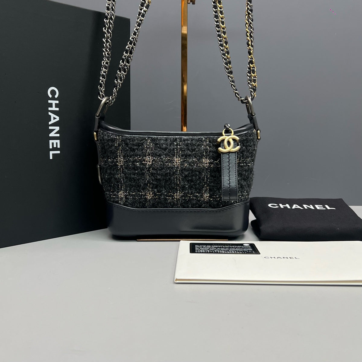Chanel - Gabrielle Small - Tweed - Black - (Small)