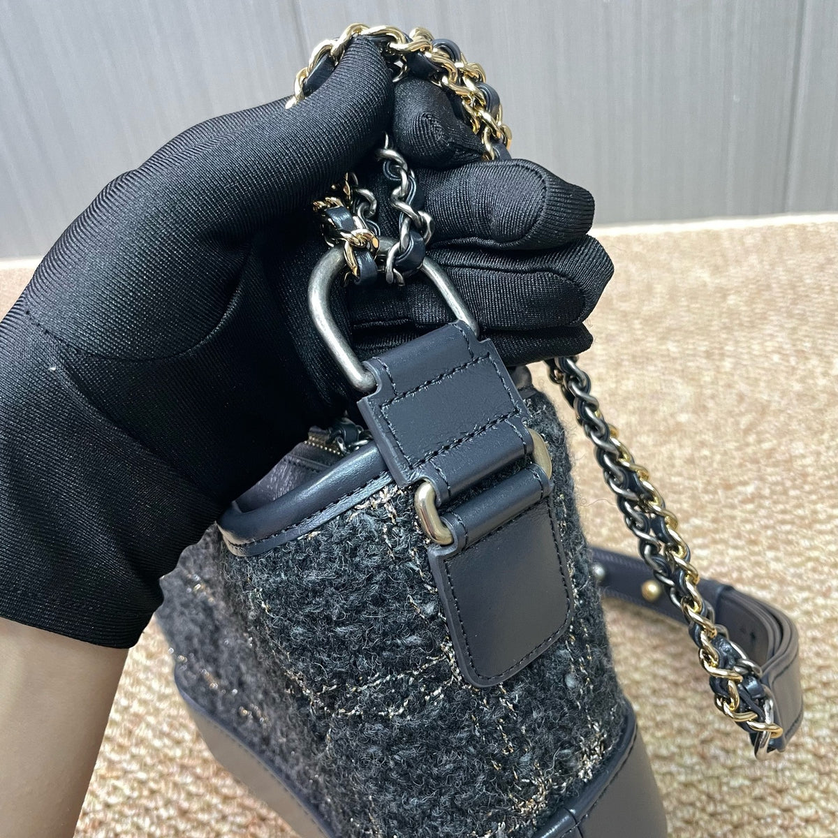 Chanel - Gabrielle Small - Tweed - Black - (Small)