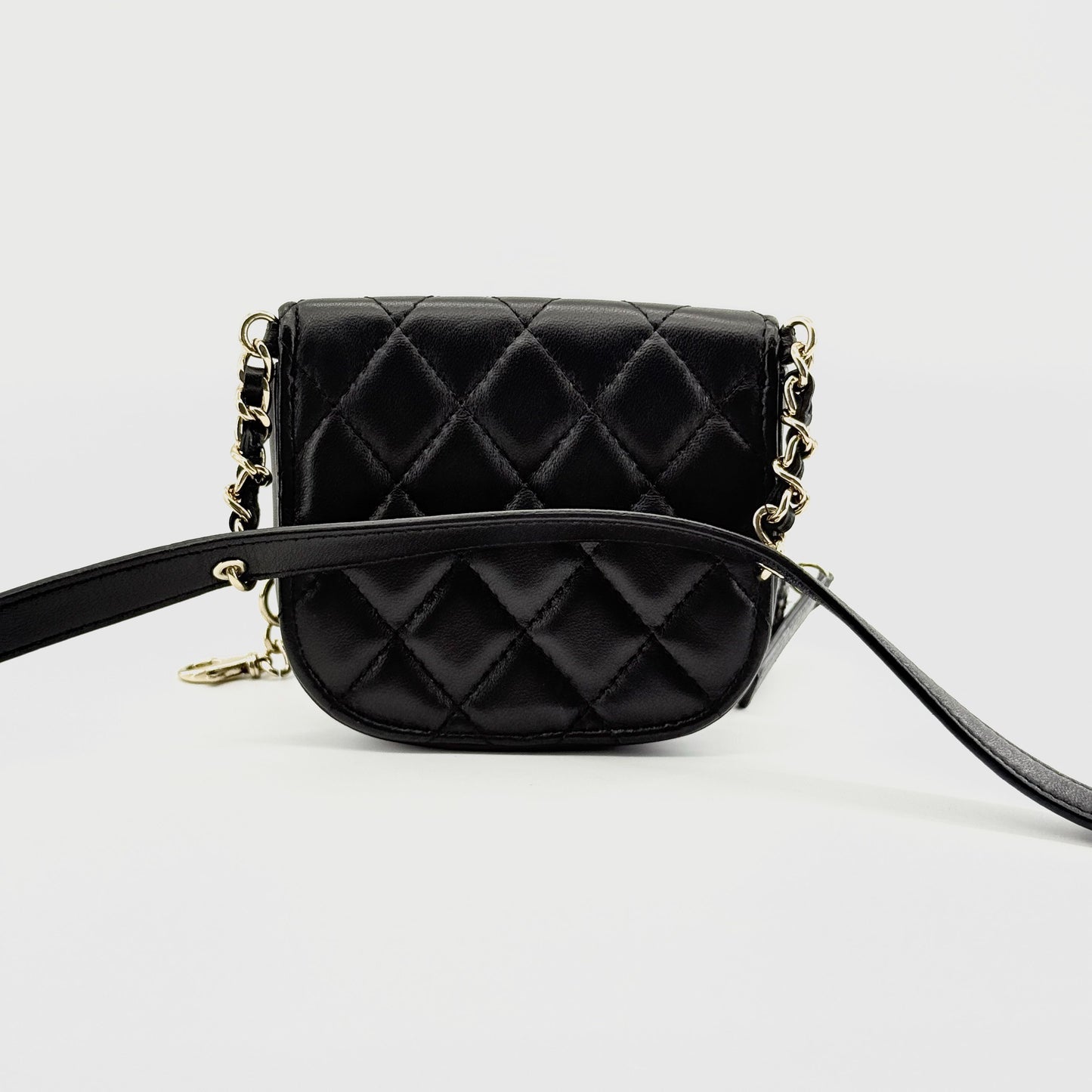 Chanel - Gemini Waist Bag Set with Coin Purse - Lambskin leather and Tweed - Black and White - (mini)