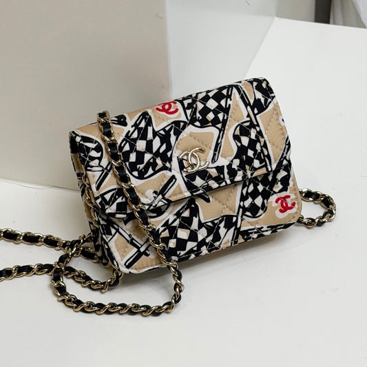 Chanel - Graffiti Canvas Mini Wallet on Chain - Cloth - Multicolour - (mini)