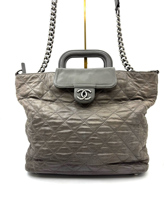 Chanel - Grand Shopper Tote - Leather - Grey - (Large)