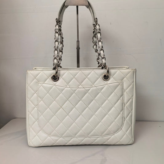 Chanel - Grand Shopping Tote - Leather - White - (large)