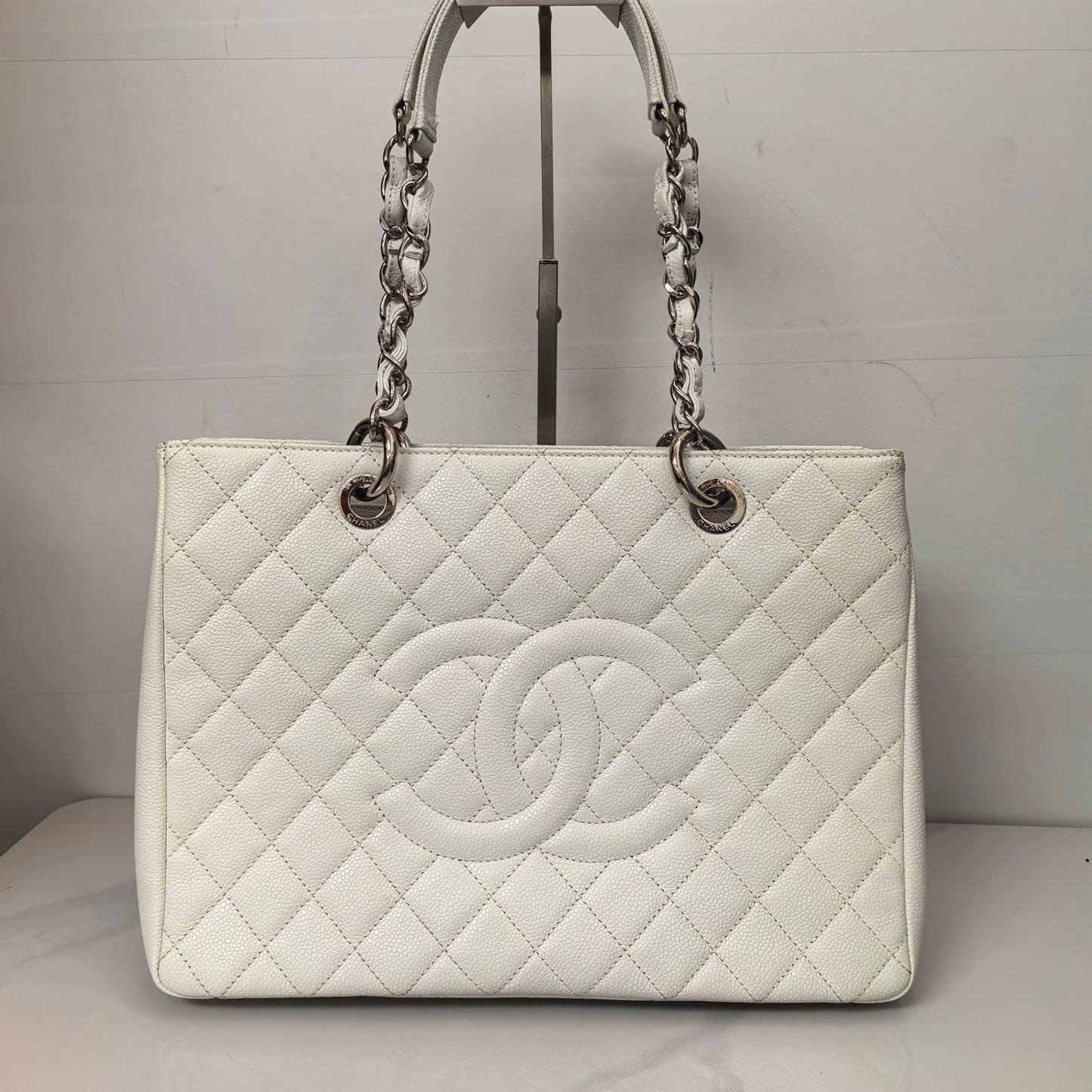 Chanel - Grand Shopping Tote - Leather - White - (large)