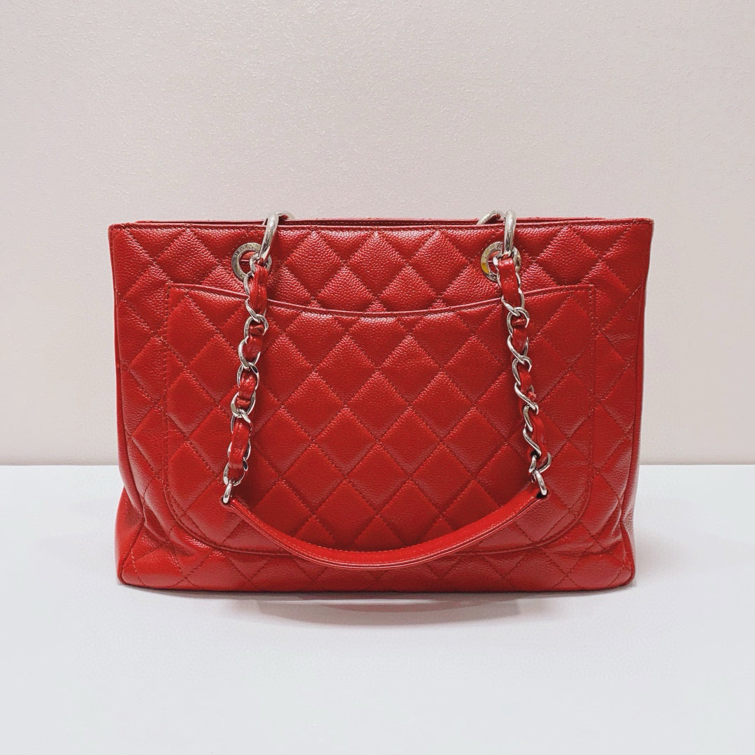 Chanel - GST (Grand Shopping Tote) Medium - Caviar leather - Red - (medium)