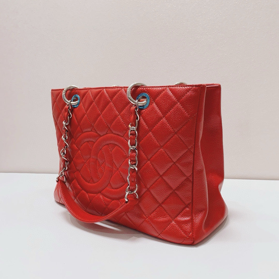 Chanel - GST (Grand Shopping Tote) Medium - Caviar leather - Red - (medium)