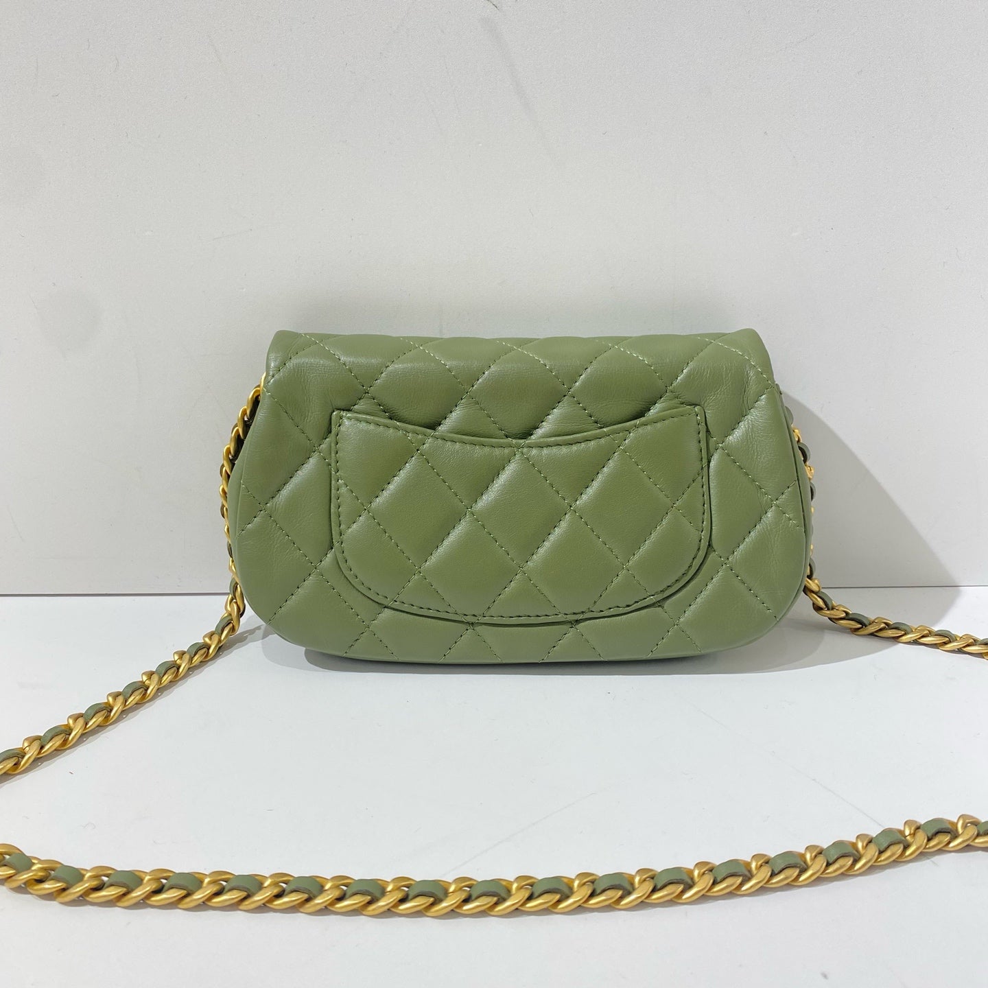 Chanel - Half-Moon Flap Bag - Lambskin leather - Avocado Green - (Mini)