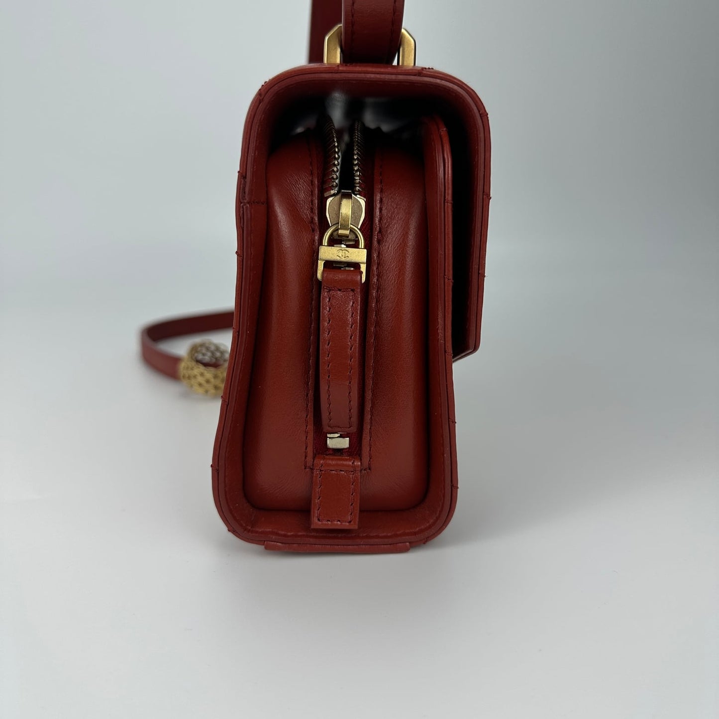 Chanel - Hamburg - Leather - Burgundy - (mini)