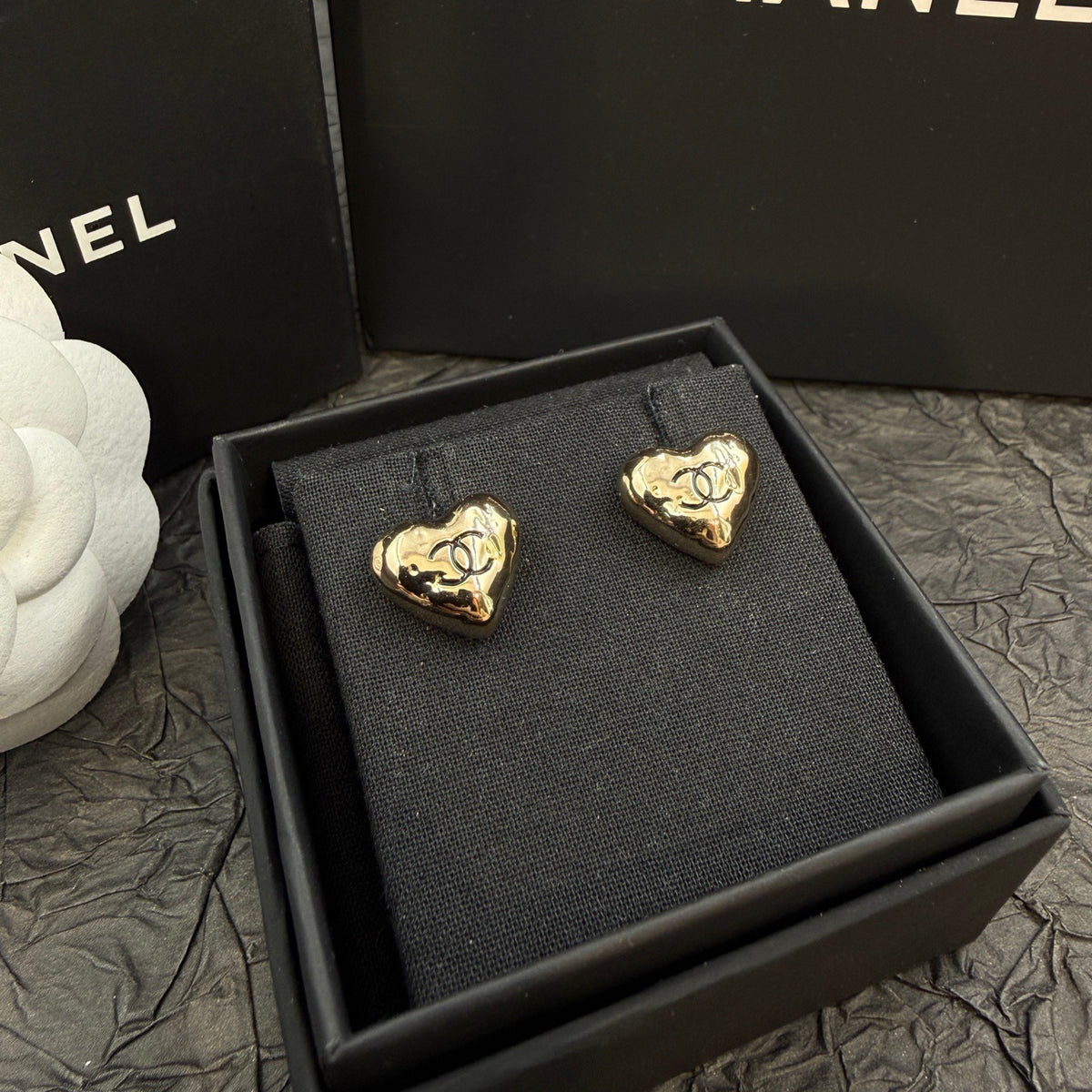 Chanel - Heart CC Earrings - Gold plated - Gold