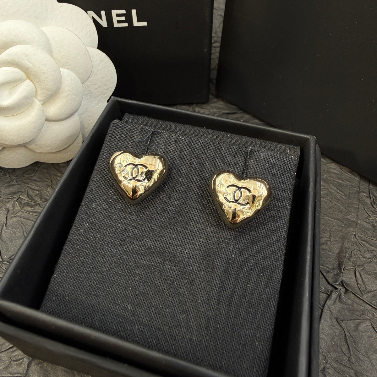 Chanel - Heart CC Earrings - Gold plated - Gold