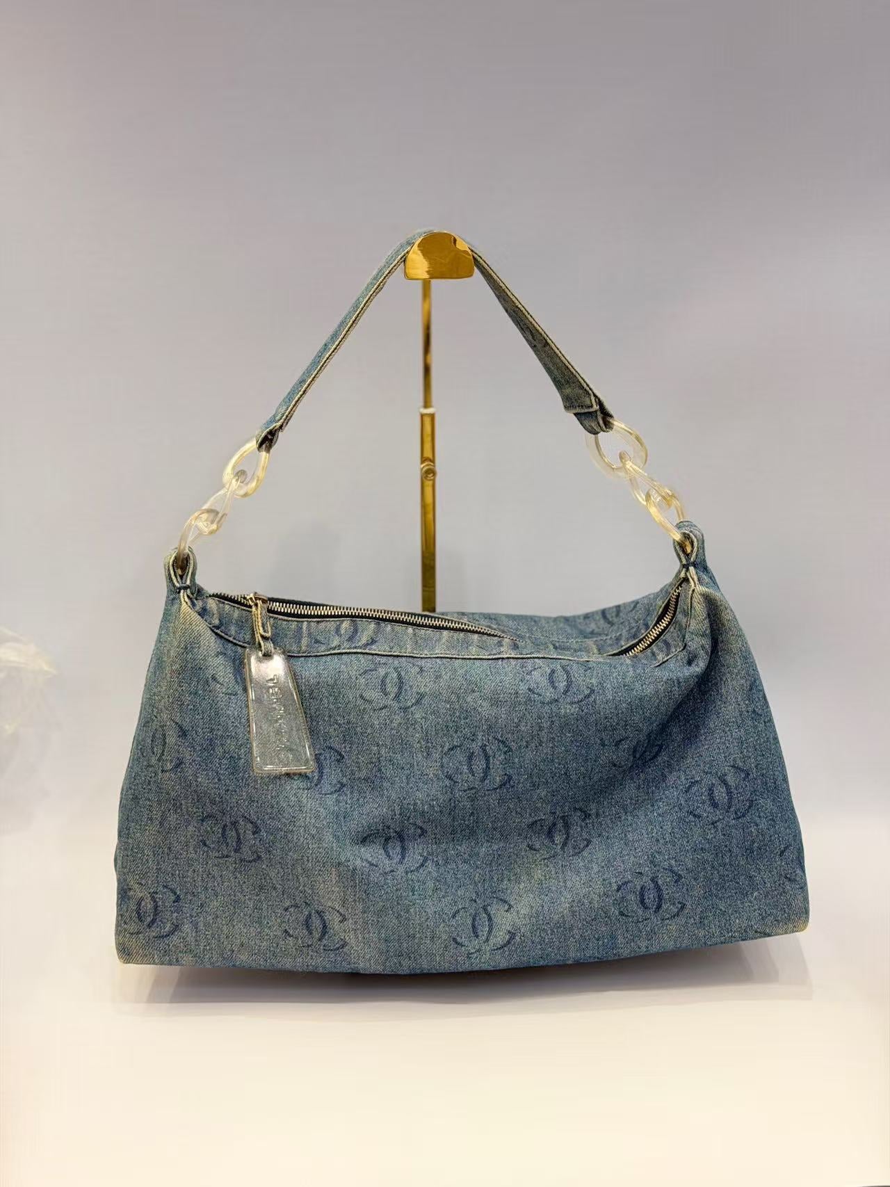 Chanel - Hobo Bag - Denim - Blue - (large)