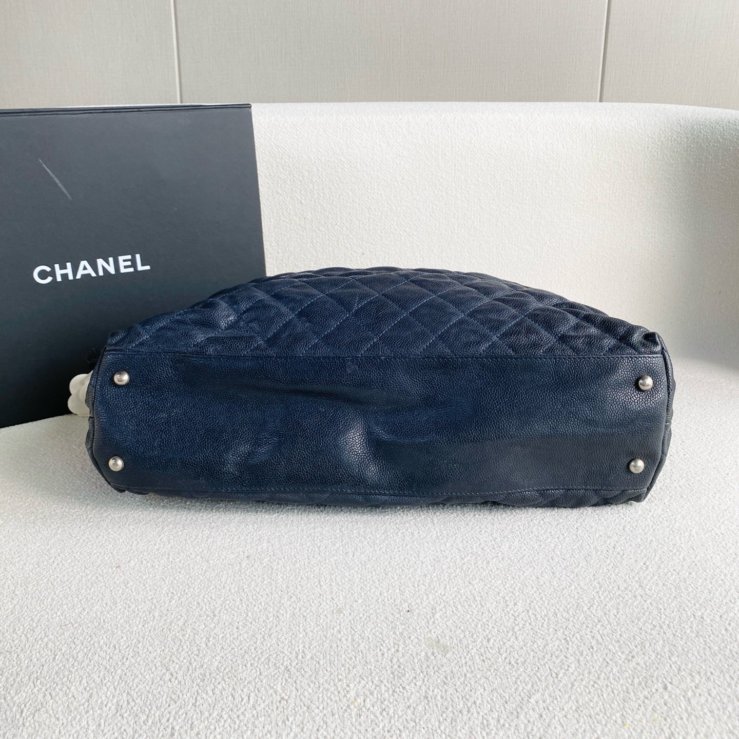 Chanel - Hobo Shoulder Bag - Caviar leather - Dark Blue - (Large)