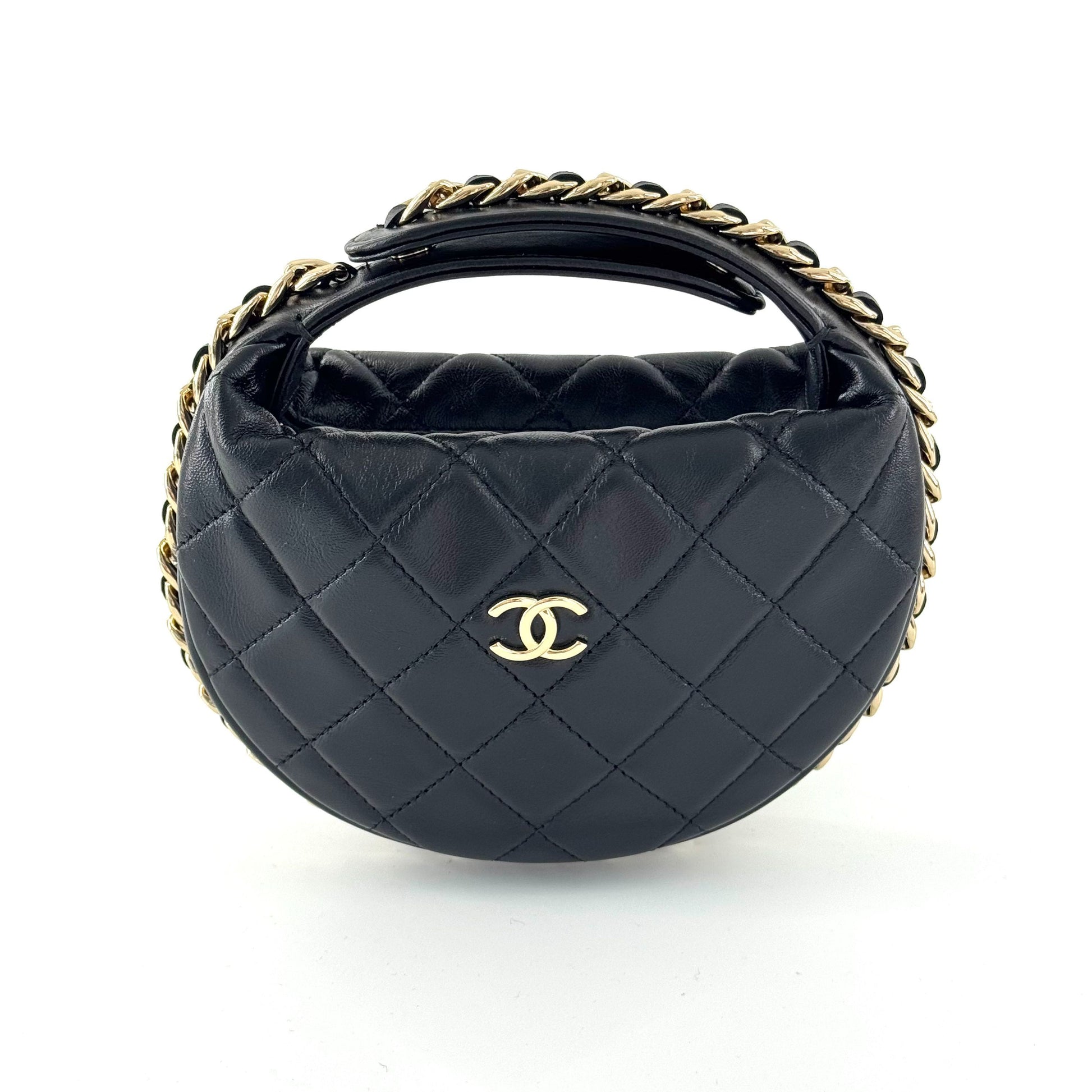 Chanel Hula Hoop Crescent Bag Leather Black - view 10