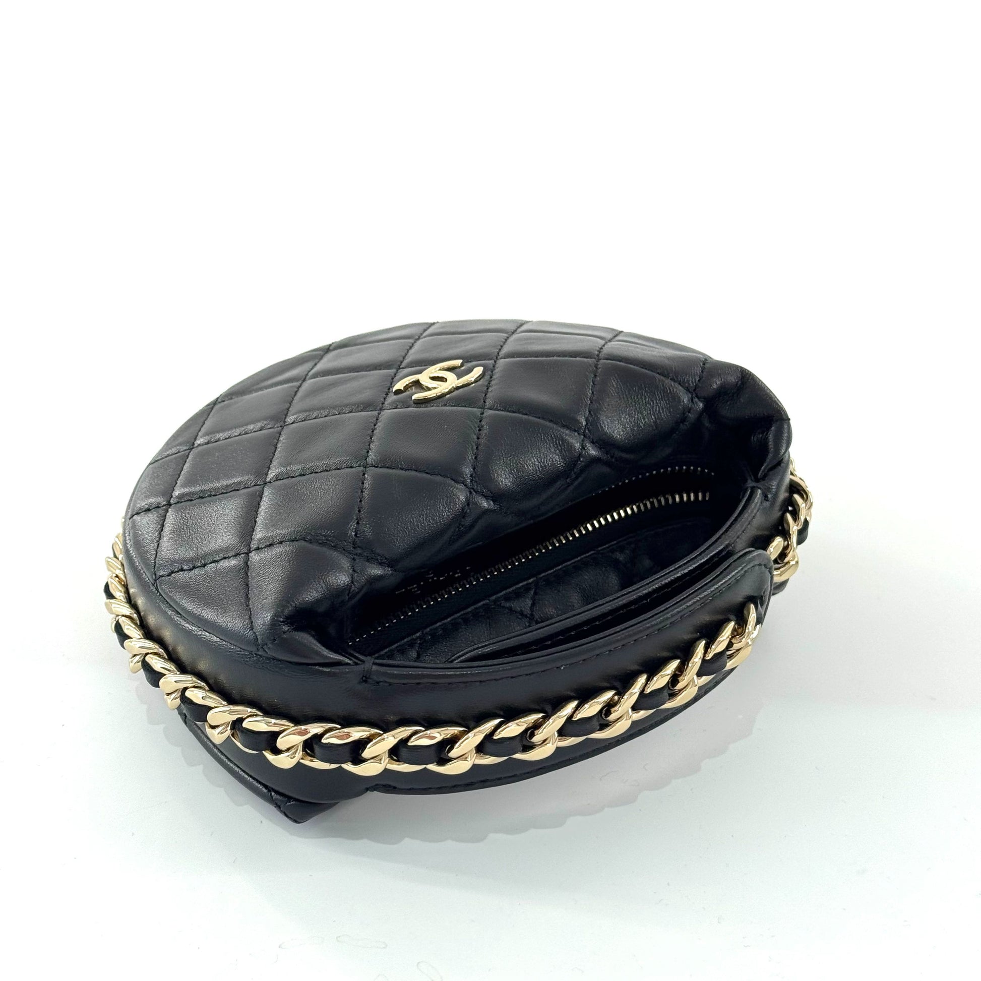 Chanel Hula Hoop Crescent Bag Leather Black - view 11