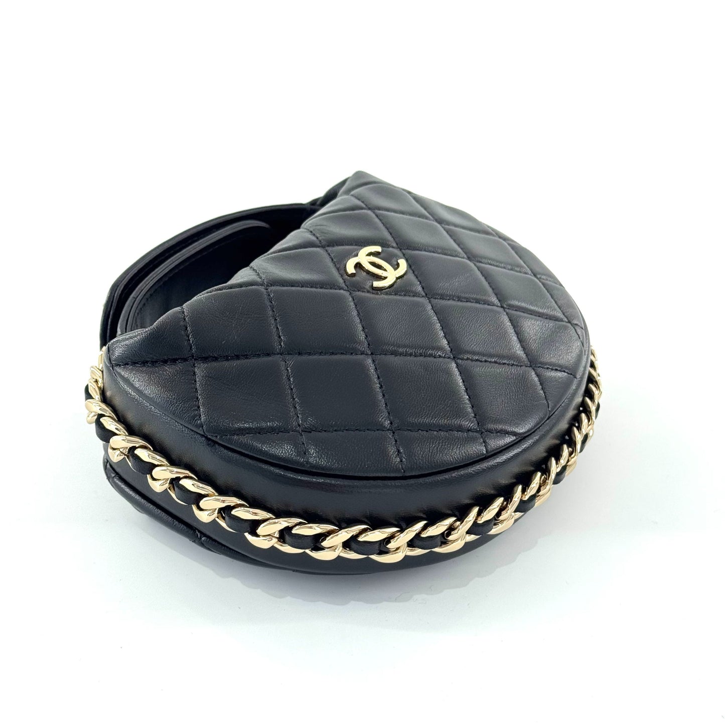 Chanel Hula Hoop Crescent Bag Leather Black - view 6