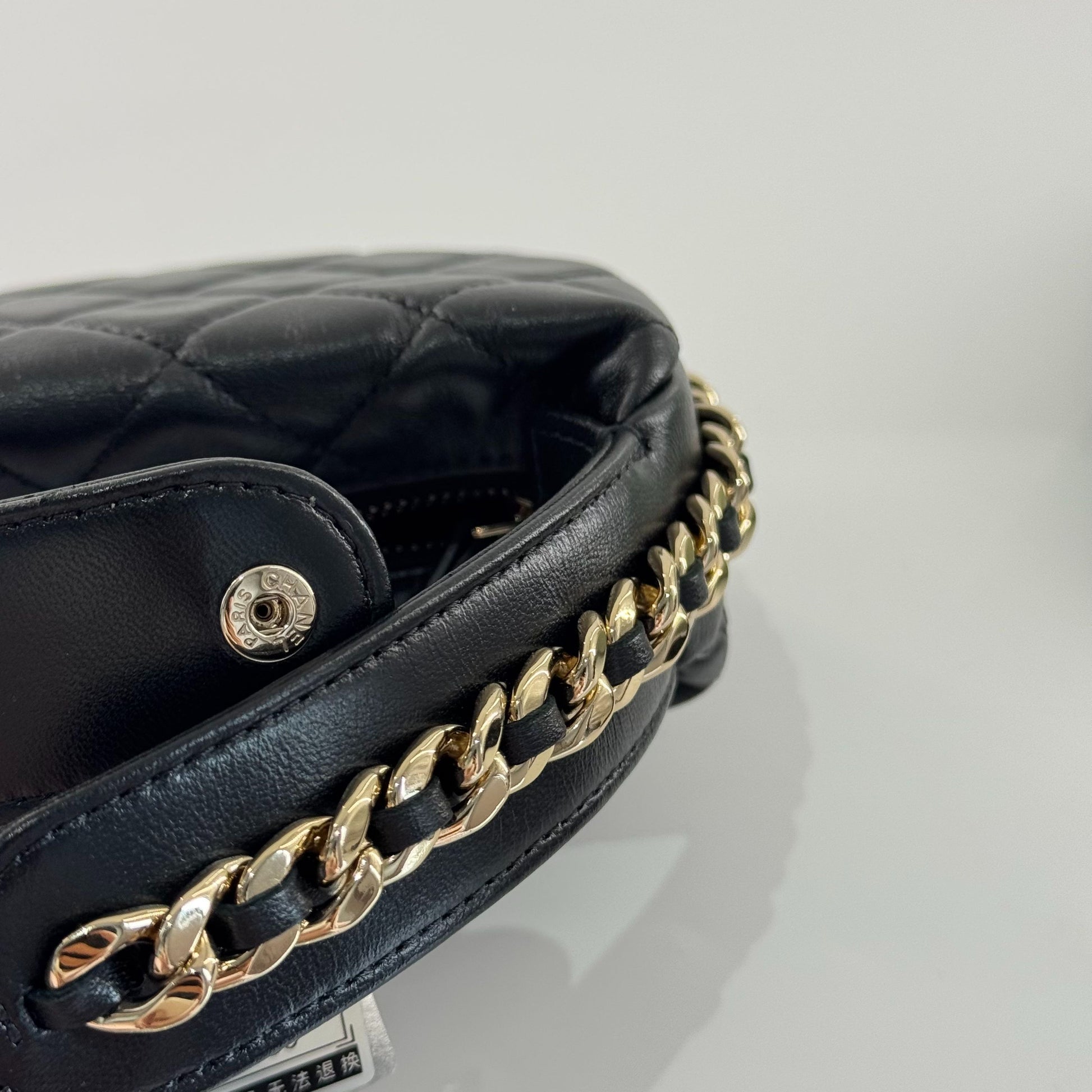 Chanel Hula Hoop Crescent Bag Leather Black - view 8