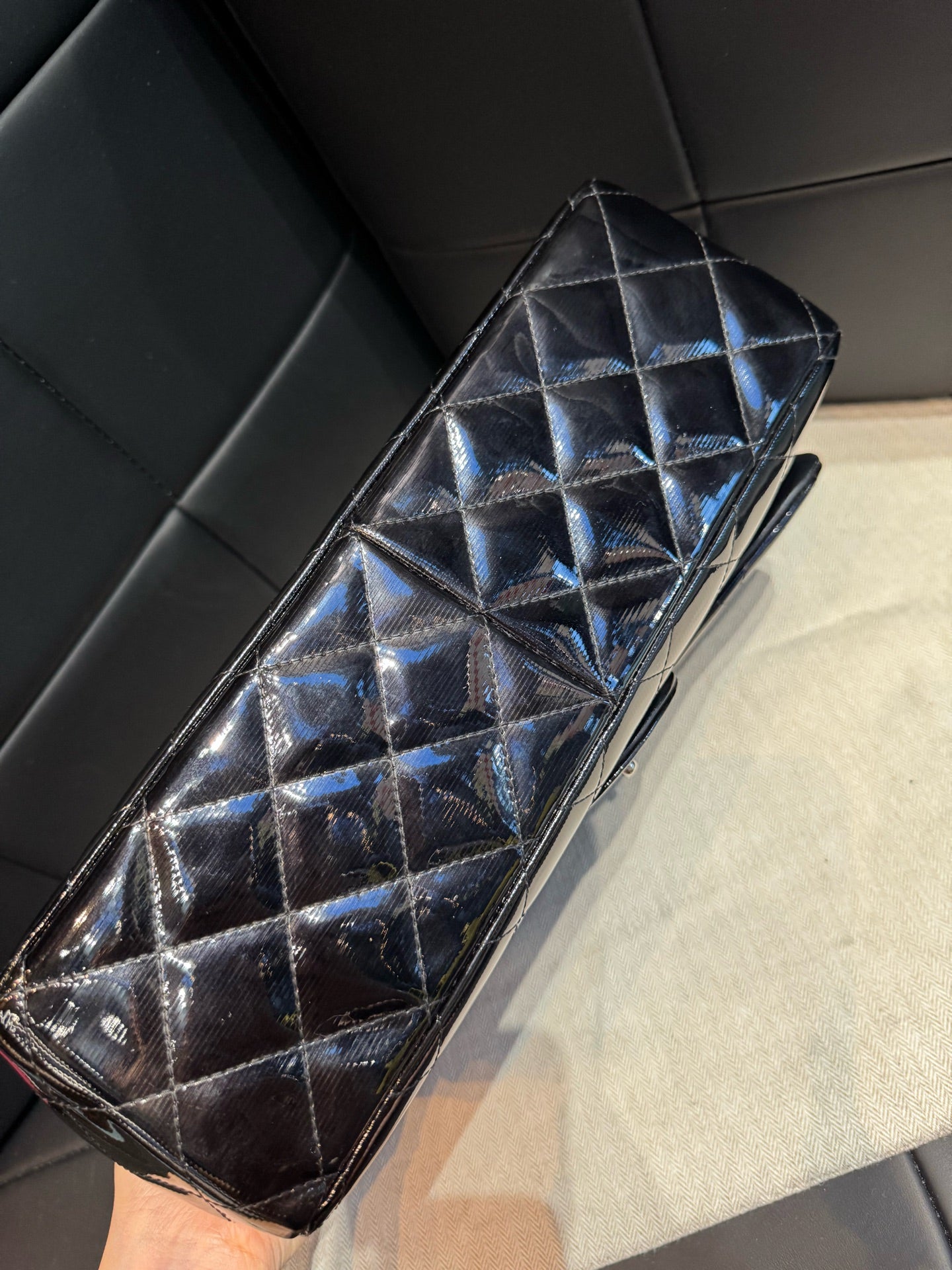 Chanel - Jumbo Double Flap - Patent leather - Black - (large)