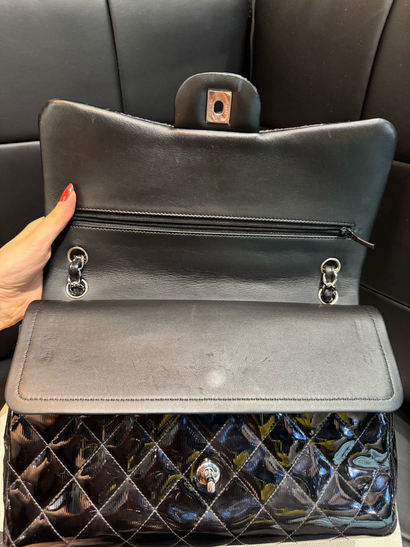 Chanel - Jumbo Double Flap - Patent leather - Black - (large)