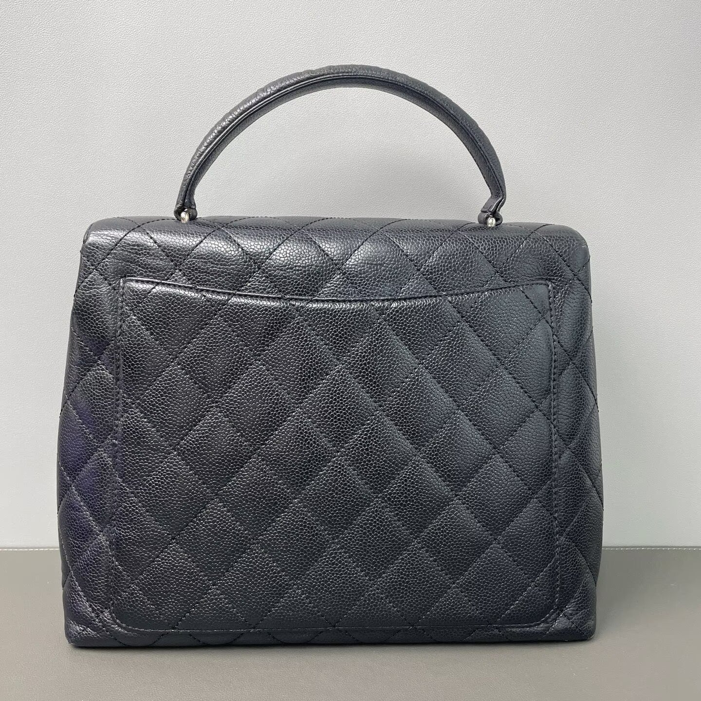 Chanel - Kelly Bag - Caviar leather - Black with Silver-Tone Hardware - (Medium)