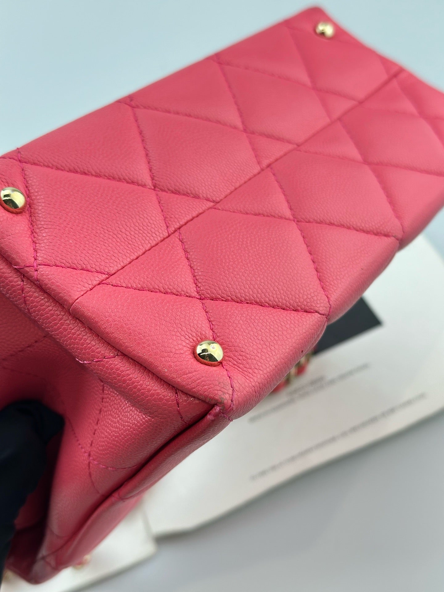 Chanel - Kelly Handle Flap Bag - Grained calfskin leather - Pink - (mini)