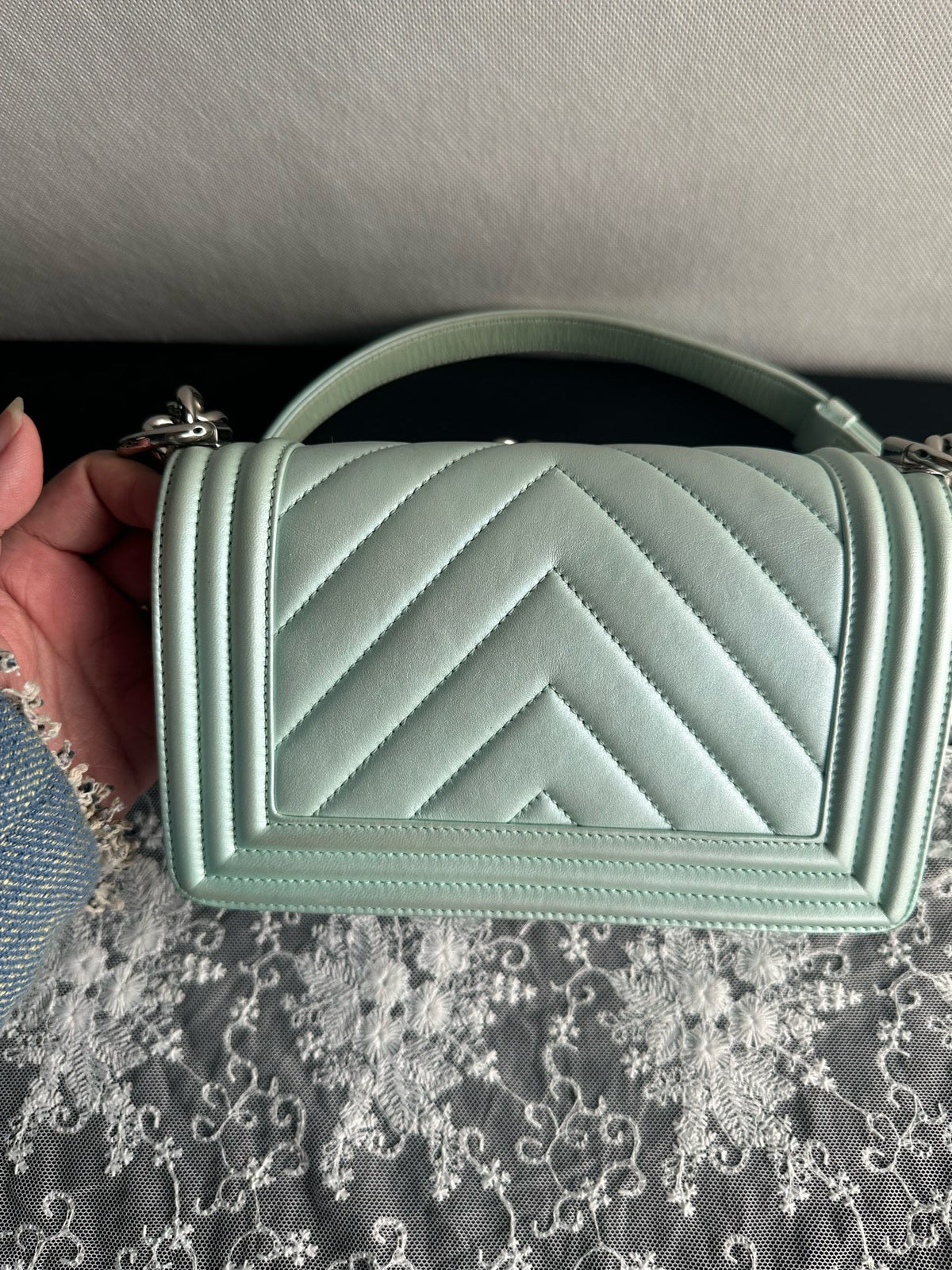 Chanel - Le Boy 25 - Leather - Blue - (medium)