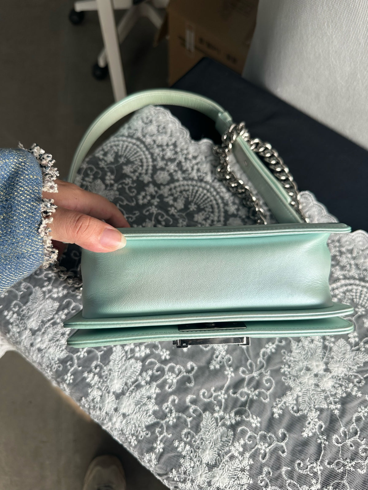 Chanel - Le Boy 25 - Leather - Blue - (medium)