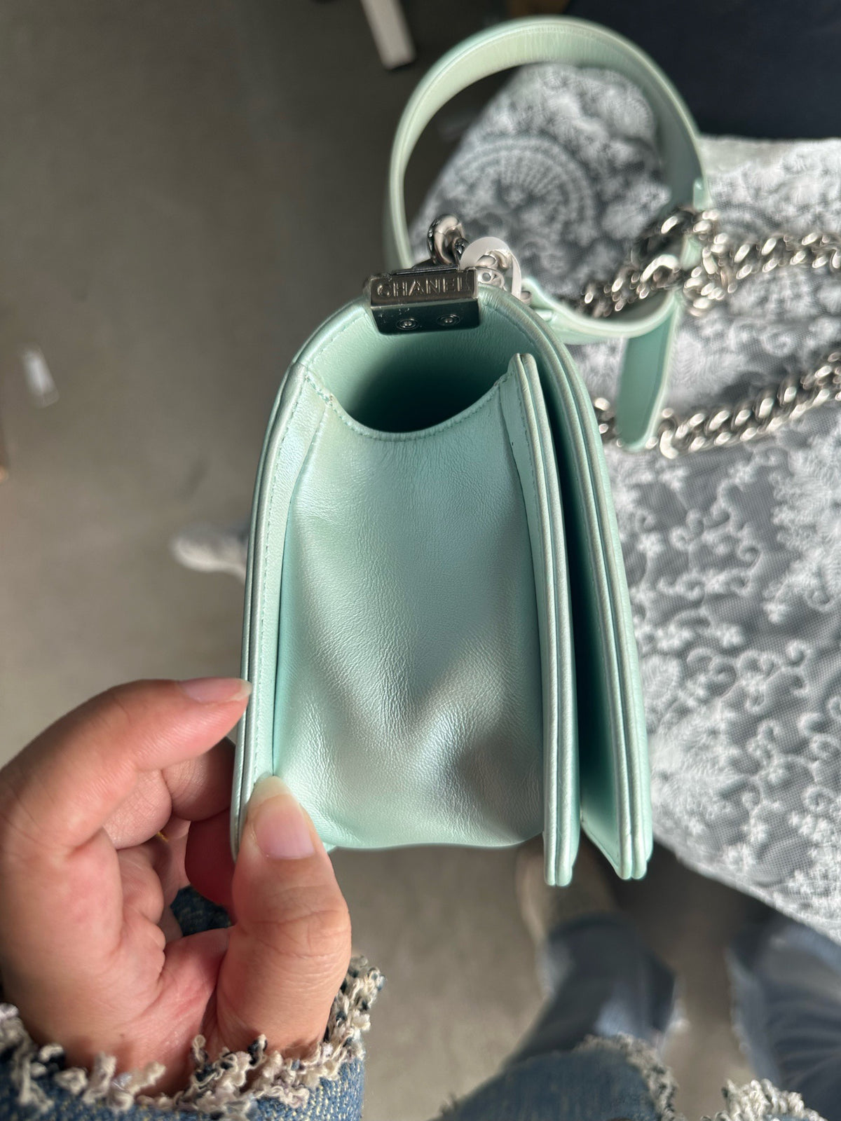 Chanel - Le Boy 25 - Leather - Blue - (medium)