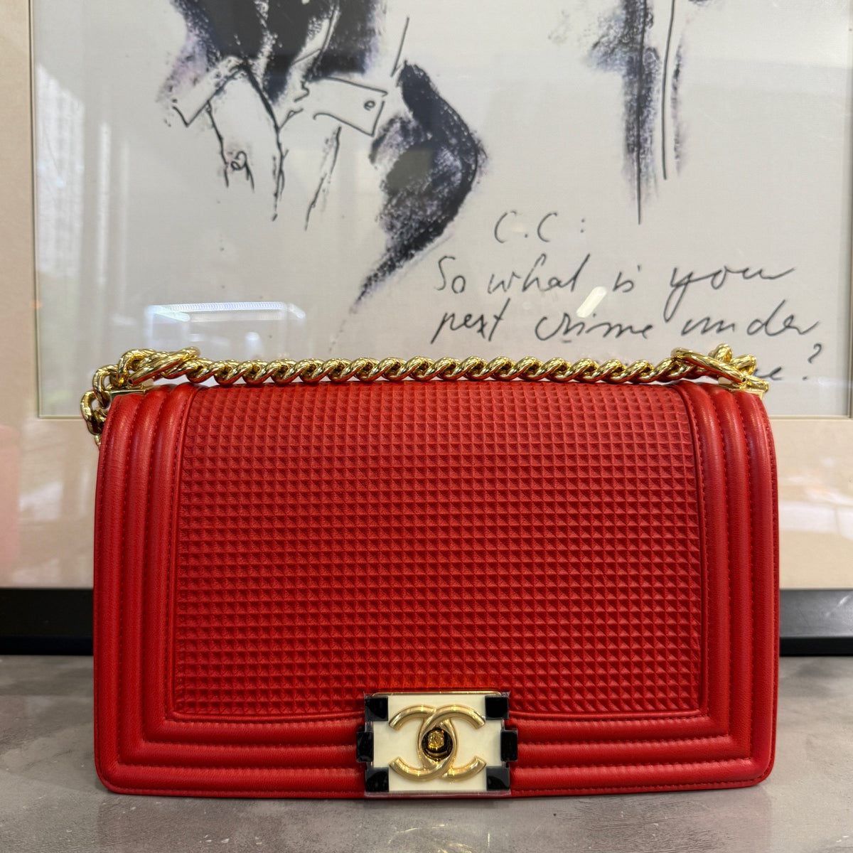 Chanel - Le Boy China Red Limited Edition - Leather - Red