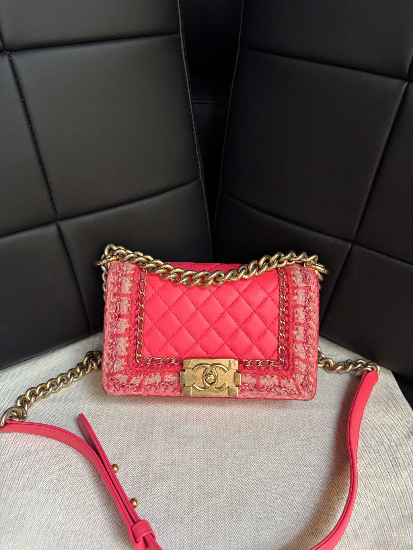 Chanel - Le Boy - Cloth - Pink - (small)