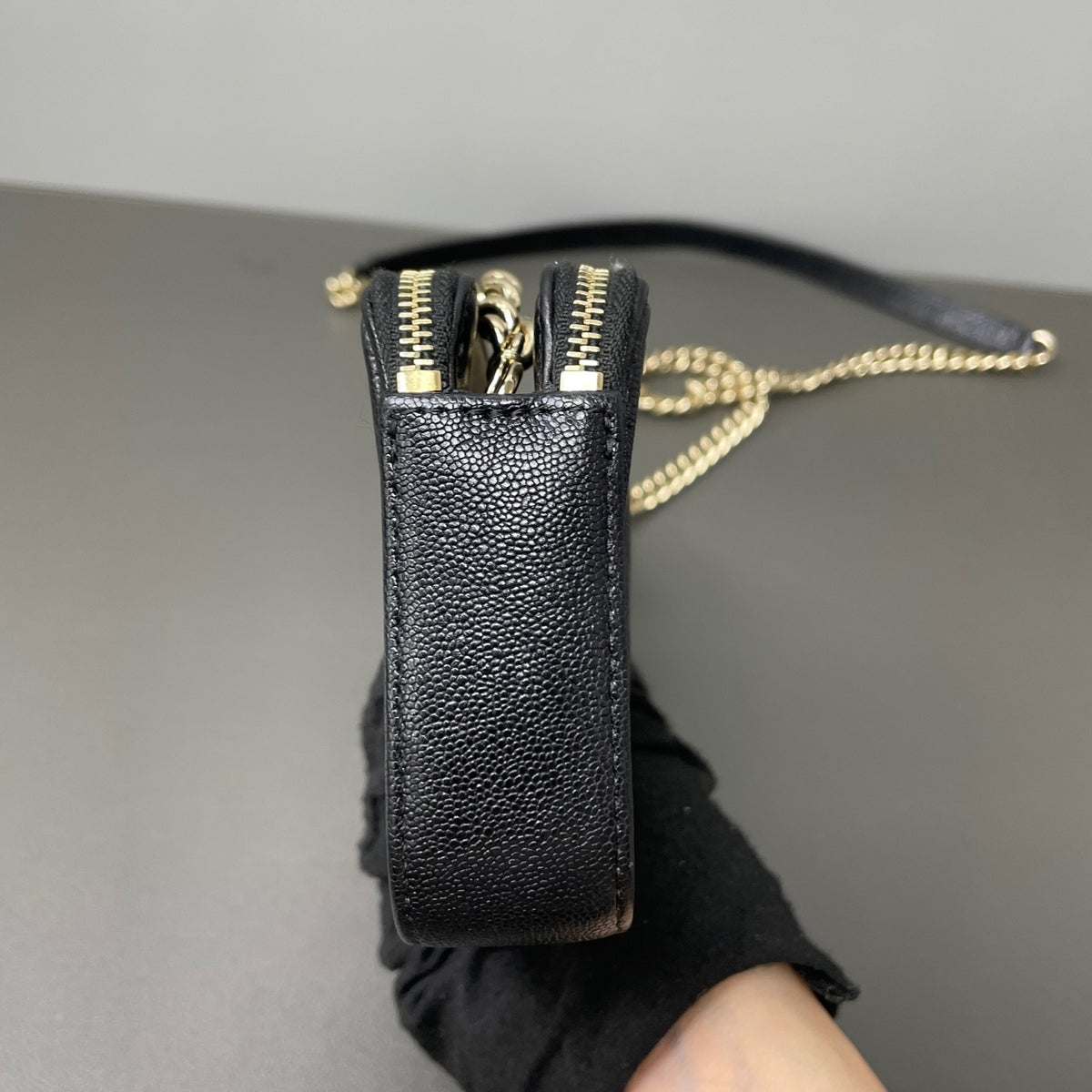 Chanel - Le Boy Clutch with Chain - Leather - Black - (Small)