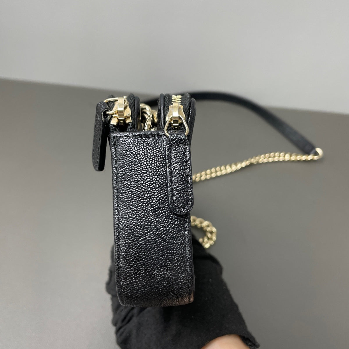 Chanel - Le Boy Clutch with Chain - Leather - Black - (Small)