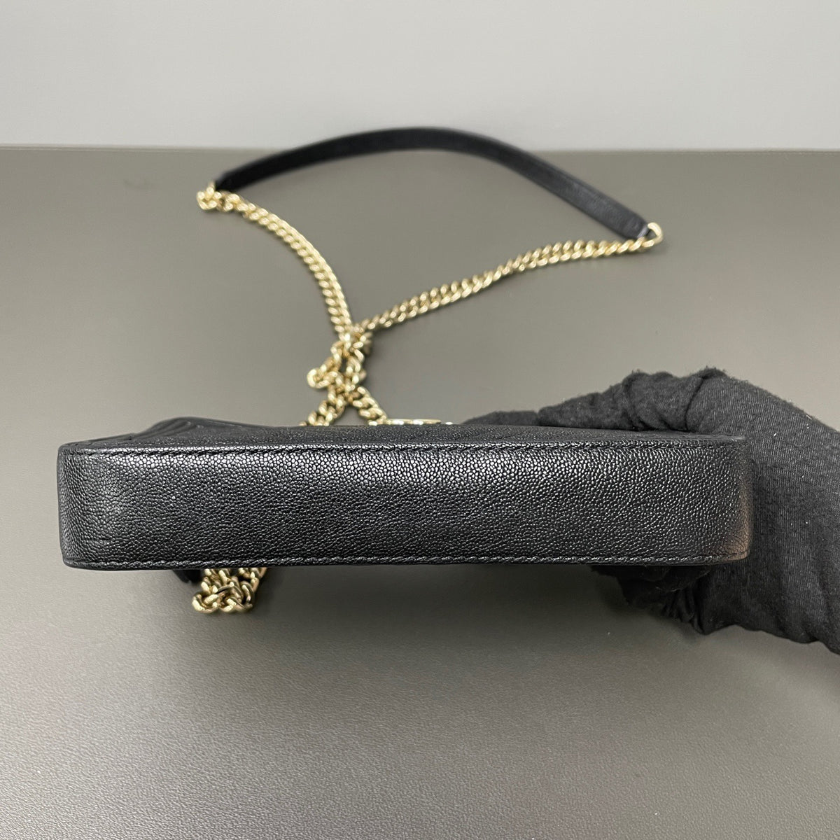 Chanel - Le Boy Clutch with Chain - Leather - Black - (Small)