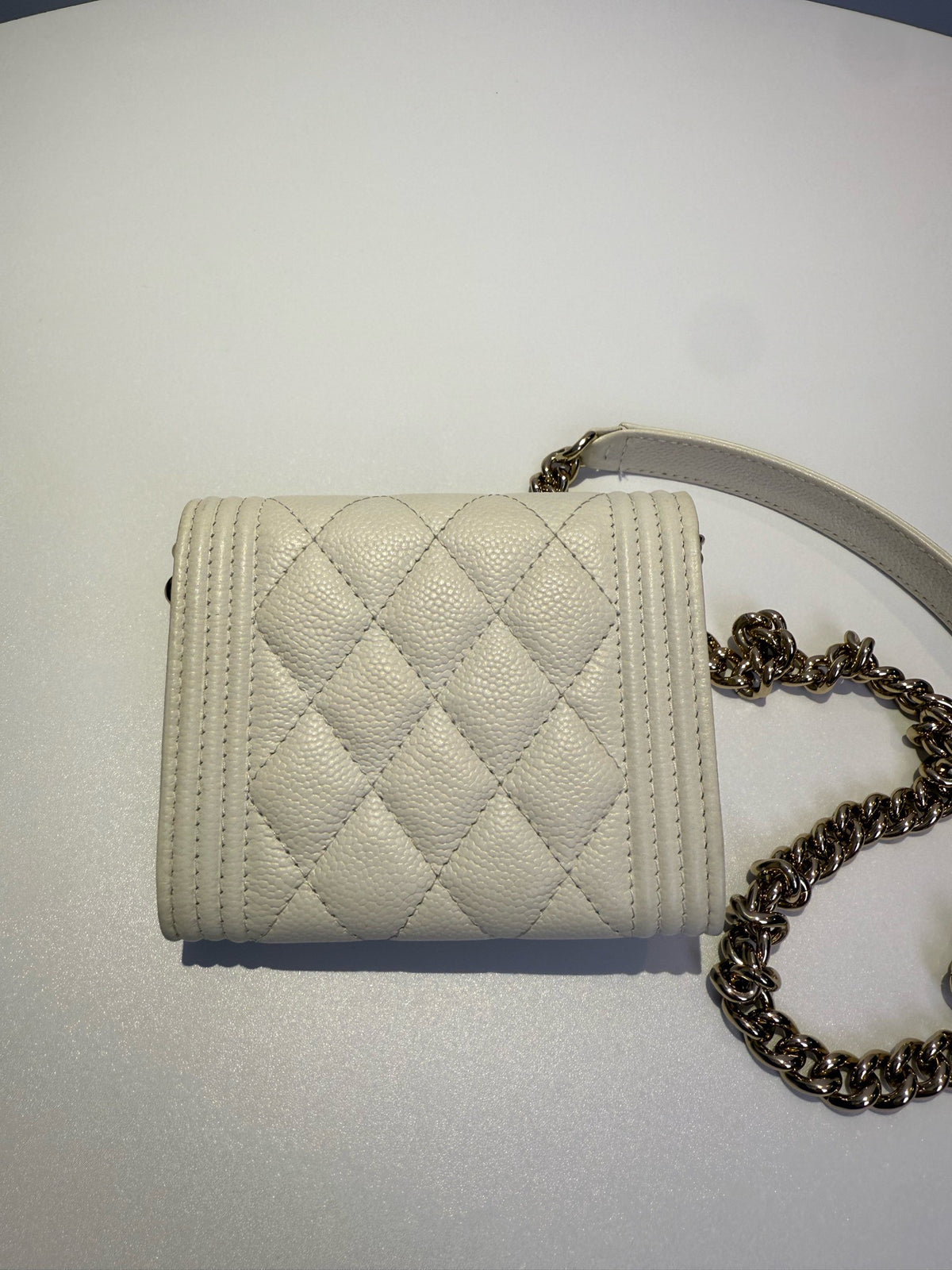 Chanel - Le Boy Coin Purse - Leather - White - (mini)