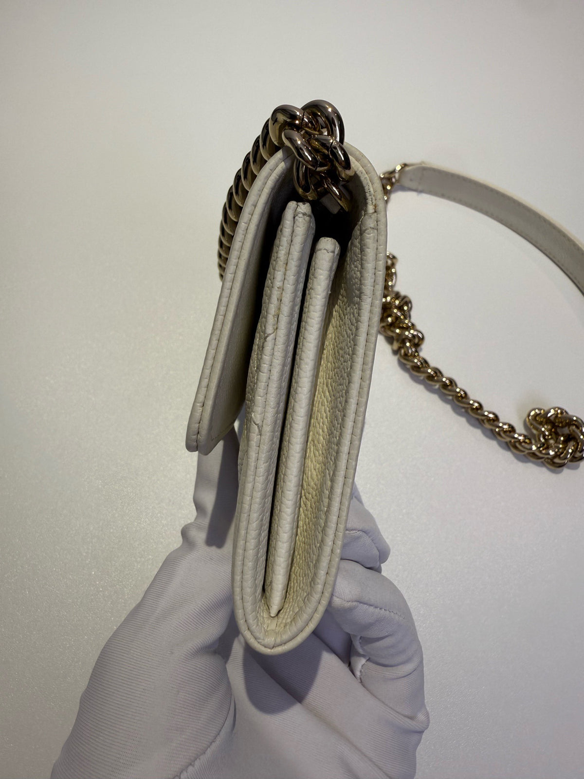 Chanel - Le Boy Coin Purse - Leather - White - (mini)