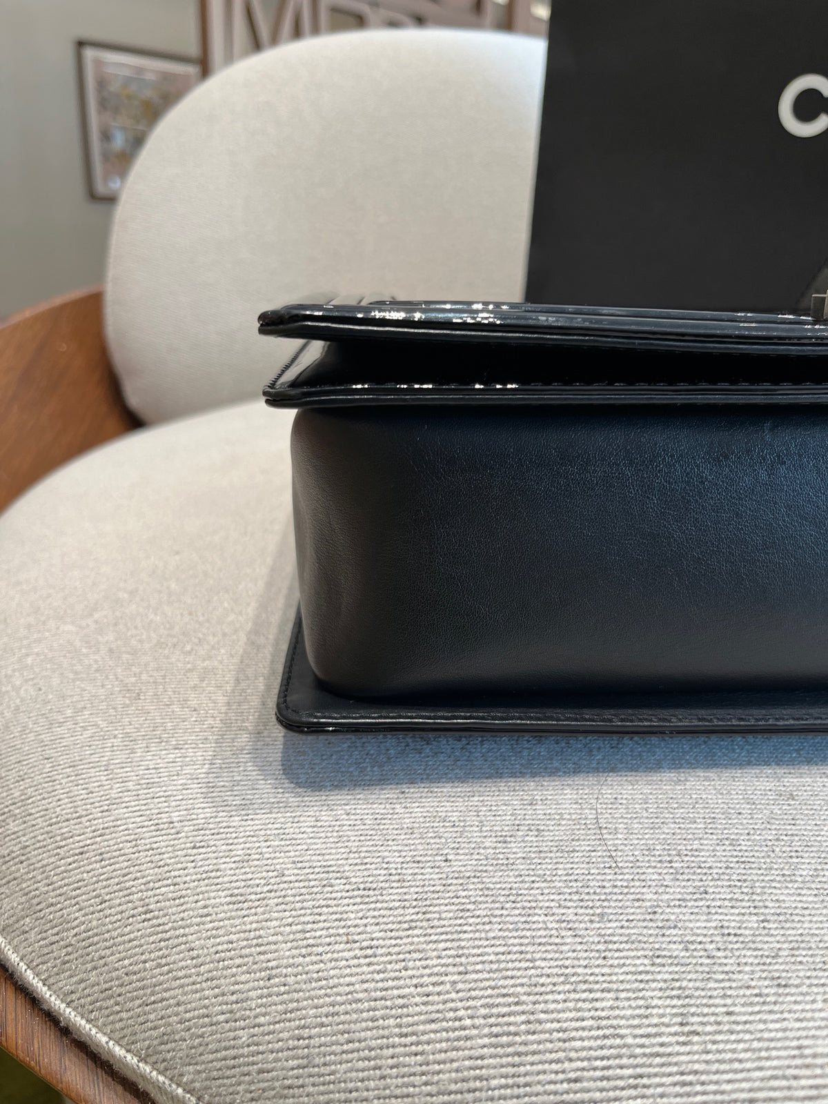 Chanel - Le Boy Large - Patent leather - Black - (large)