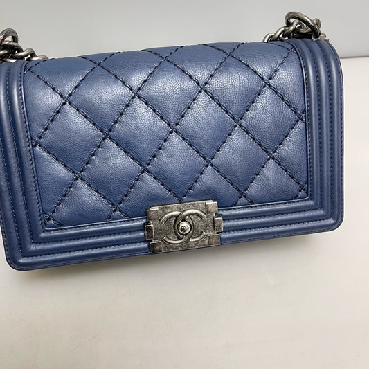 Chanel - Le Boy - Leather - Blue - (medium)