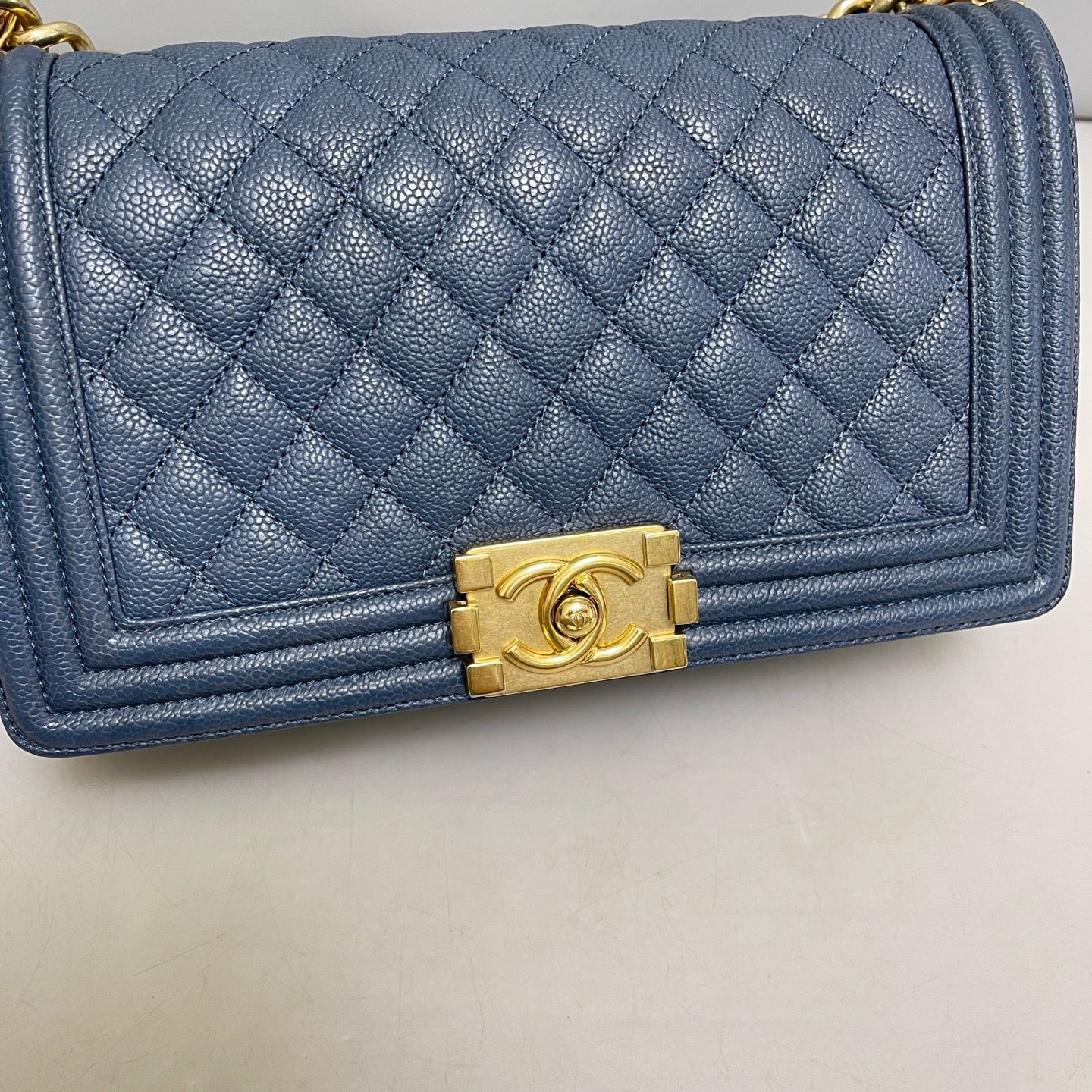 Chanel - Le Boy - Leather - Blue - (medium)