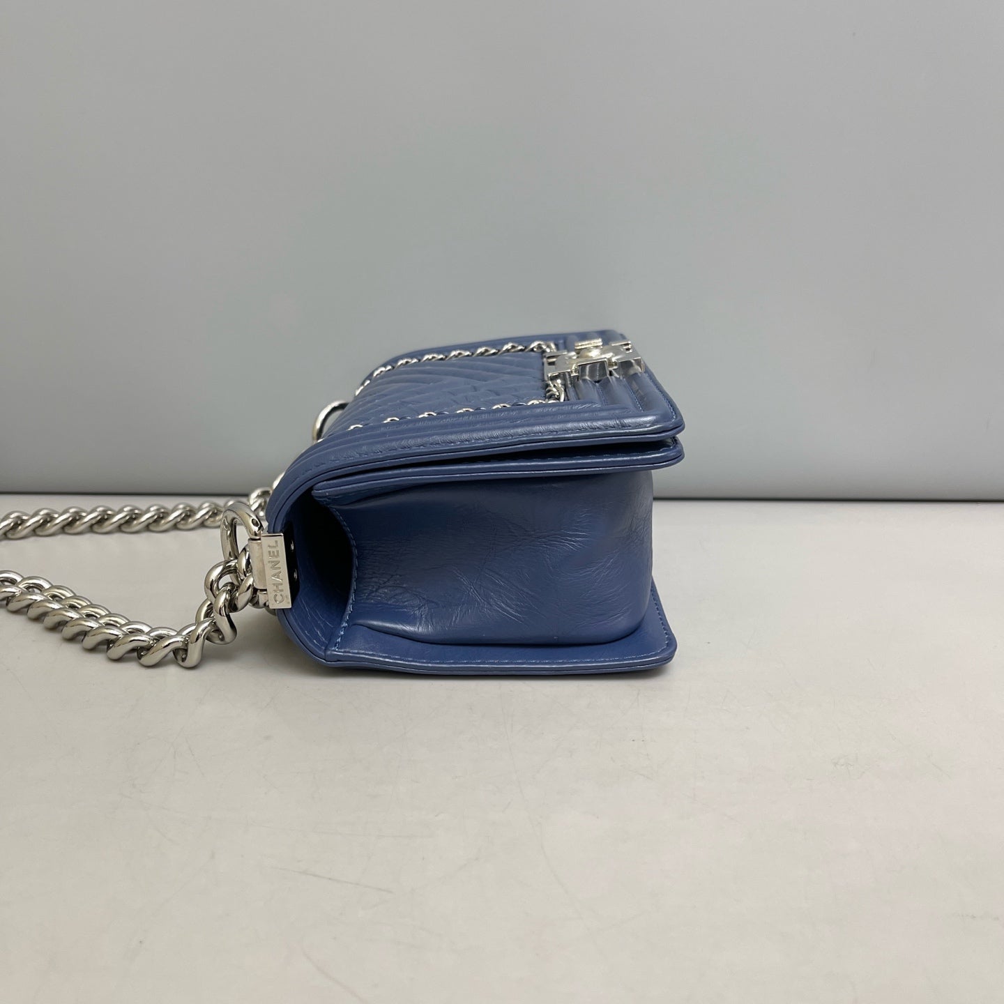 Chanel - Le Boy - Leather - Blue - (Small)