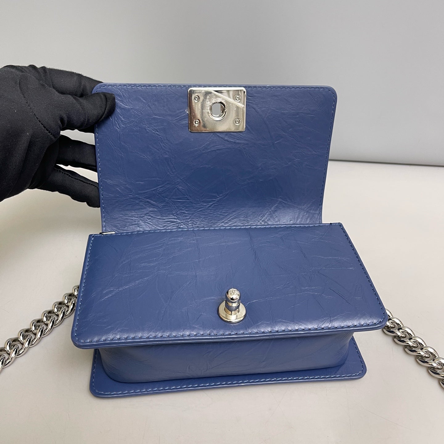 Chanel - Le Boy - Leather - Blue - (Small)