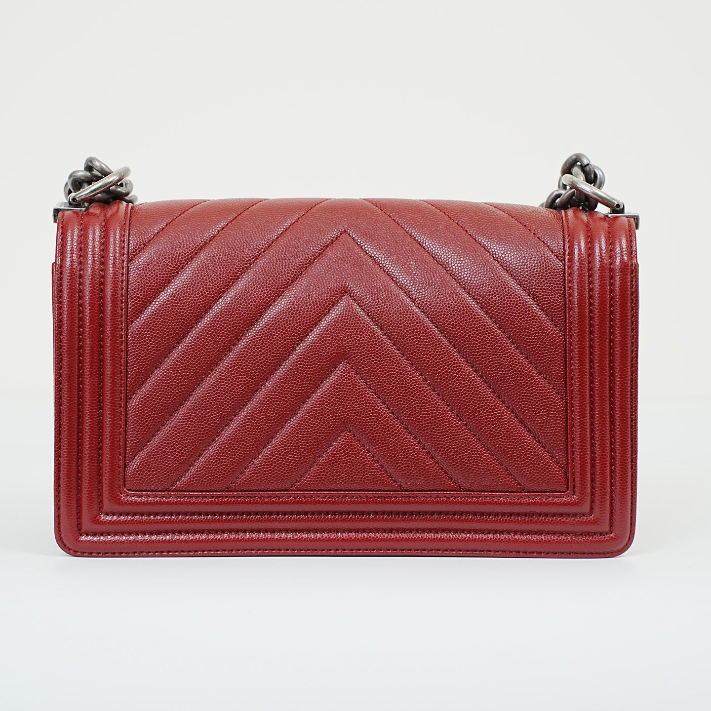 Chanel - Le Boy - Leather - Burgundy - (Medium)