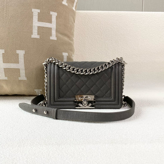 Chanel - Le Boy - Leather - Grey - (mini)