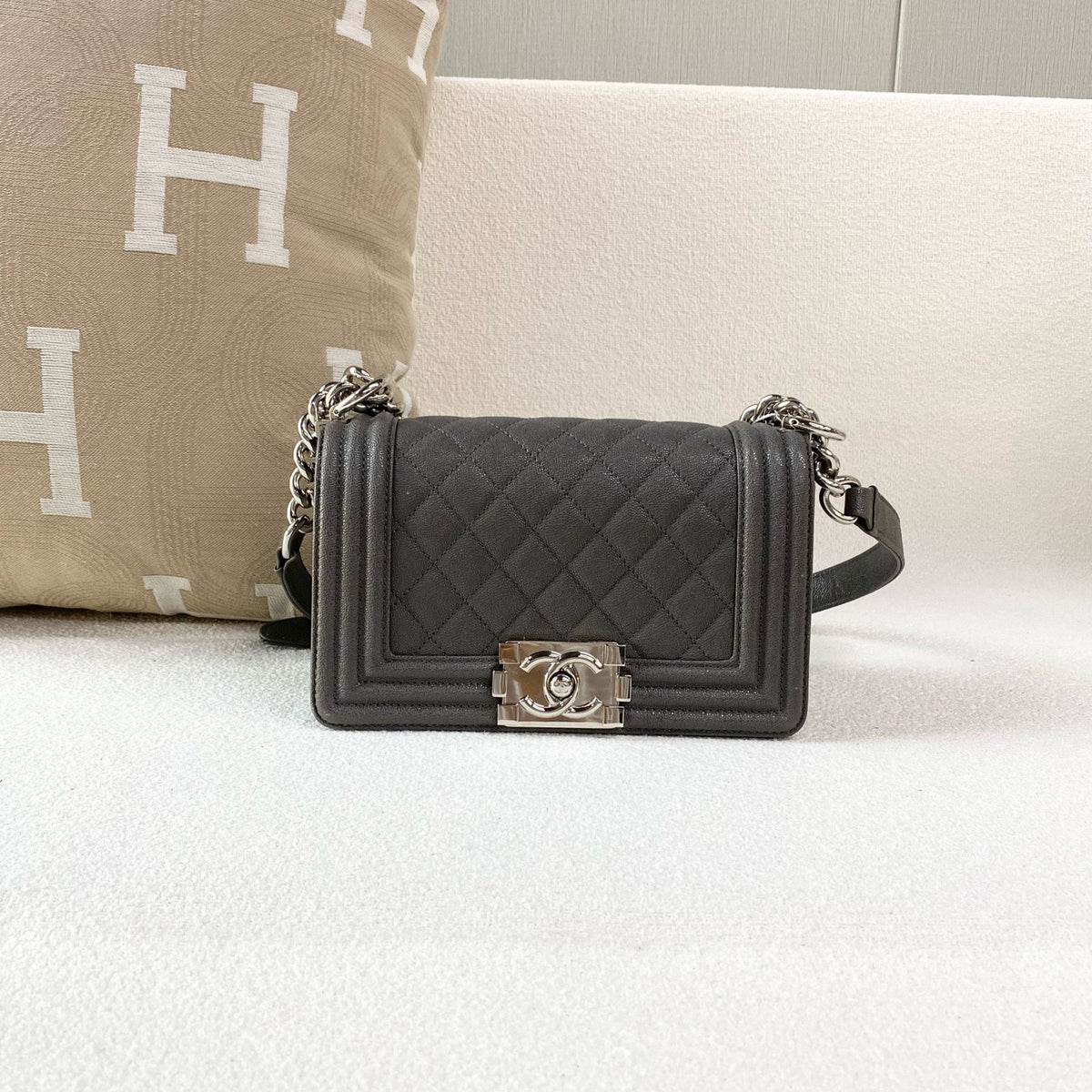 Chanel - Le Boy - Leather - Grey - (mini)