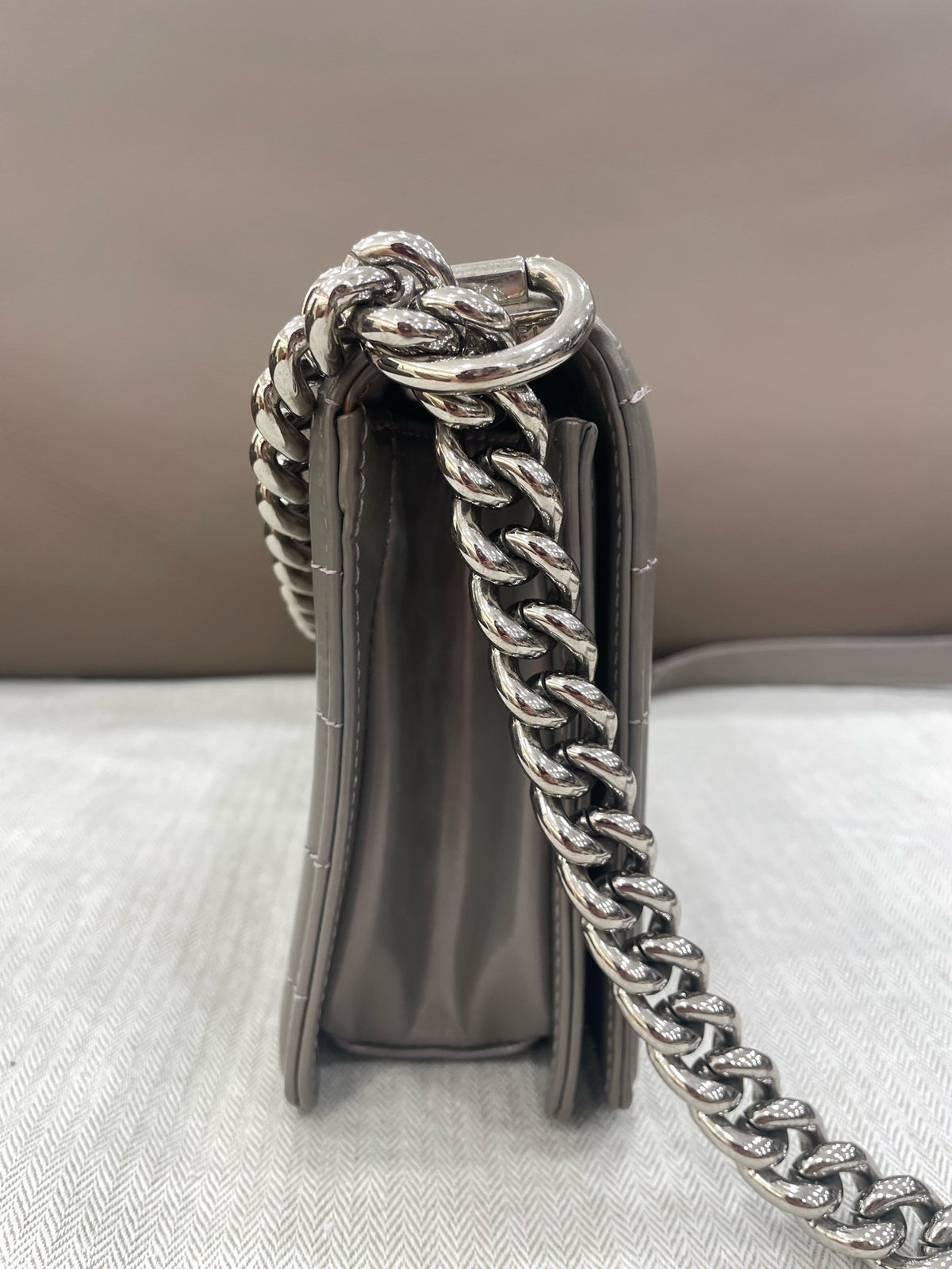 Chanel - Le Boy - Leather - Grey - (small)