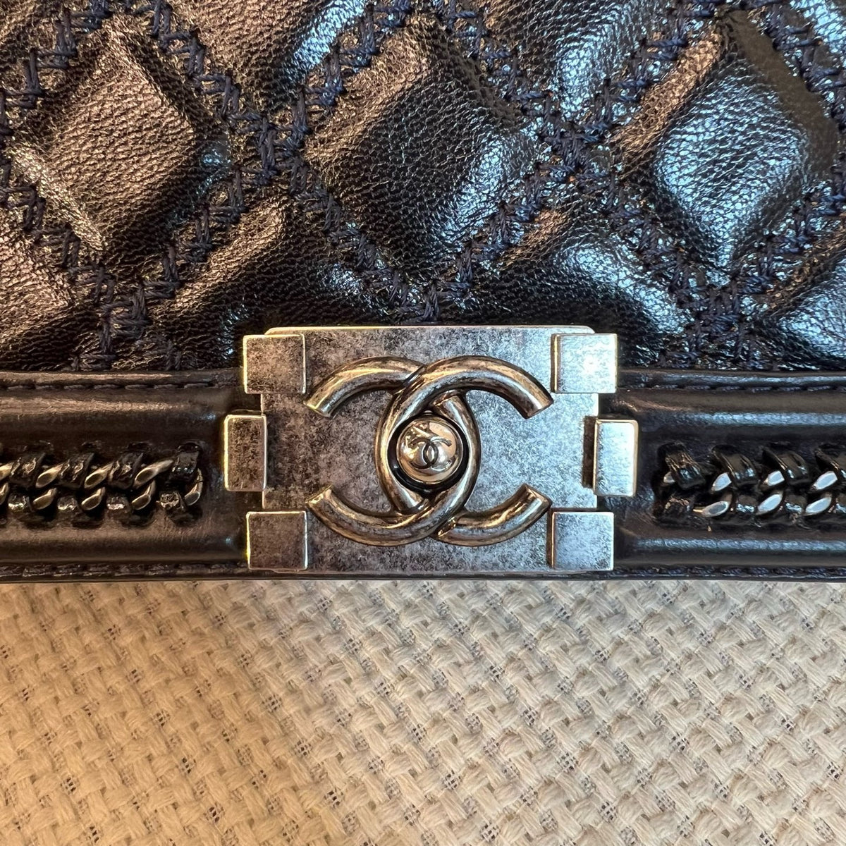 Chanel - Le Boy - Leather - Navy - (Small)