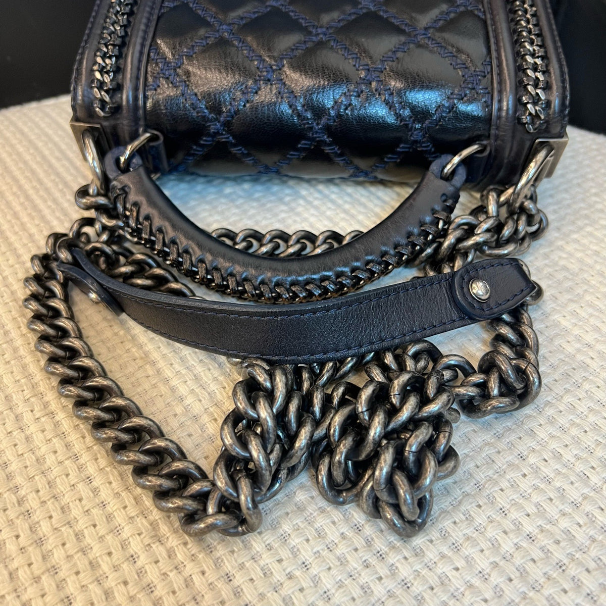Chanel - Le Boy - Leather - Navy - (Small)
