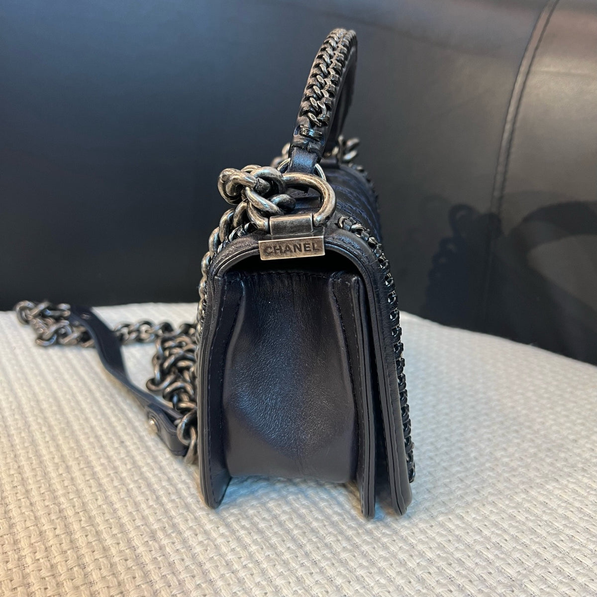 Chanel - Le Boy - Leather - Navy - (Small)