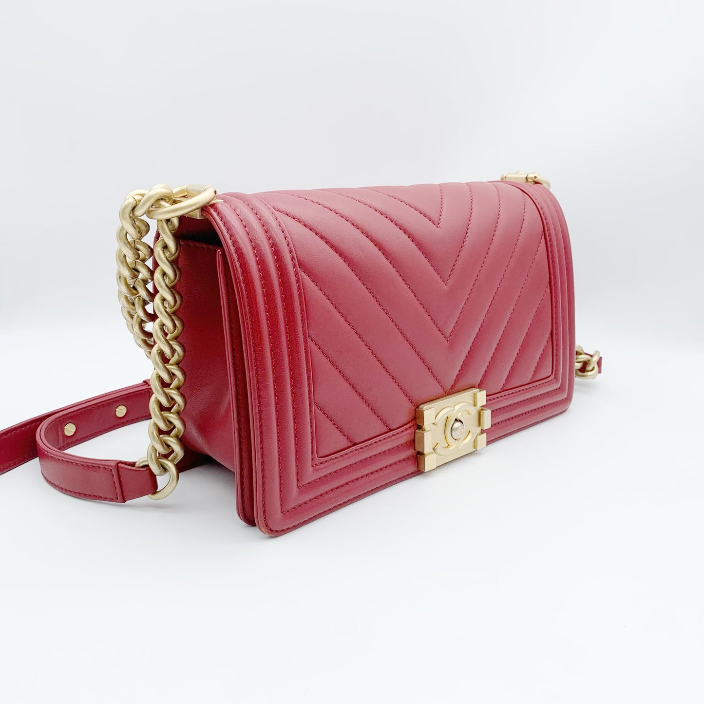 Chanel - Le Boy - Leather - Red - (medium)