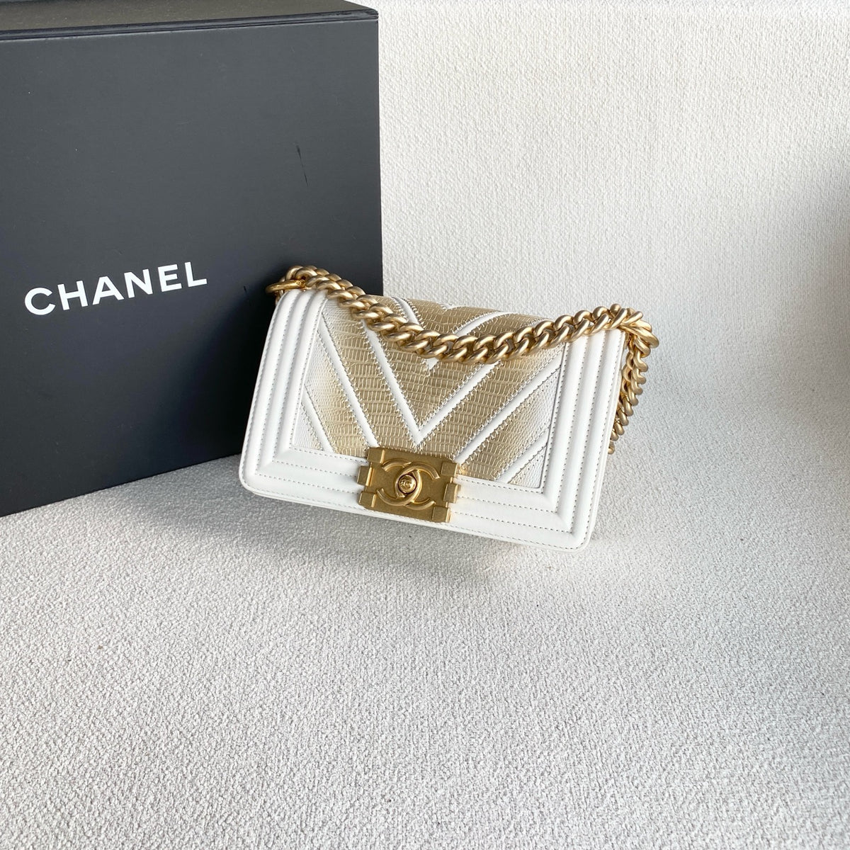 Chanel - Le Boy - Leather - White - (small)