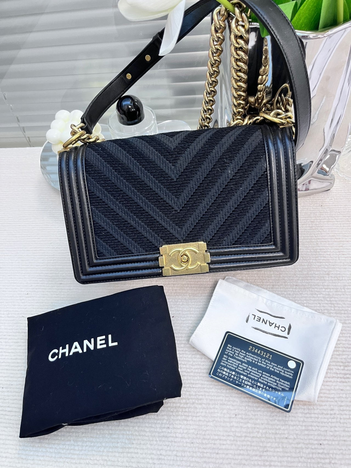 Chanel - Le Boy Medium - Cloth - Black - (medium)