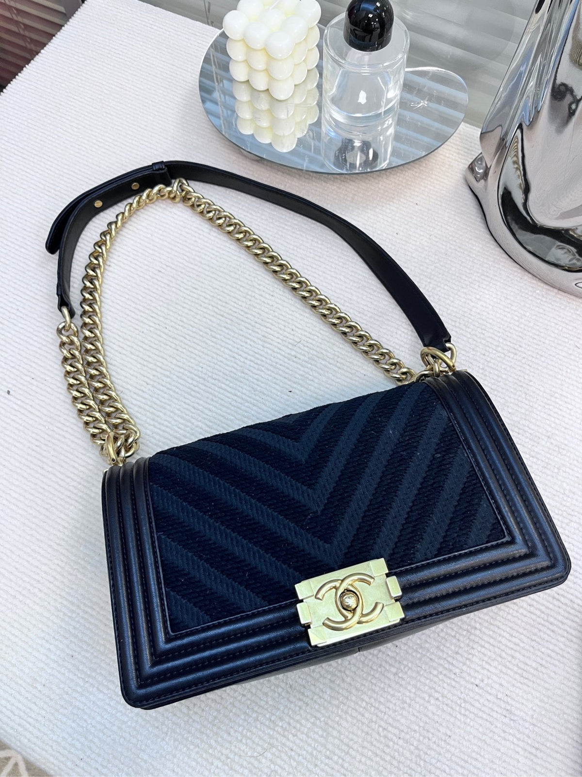 Chanel - Le Boy Medium - Cloth - Black - (medium)